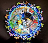 Charles Fazzino Charles Fazzino Butterflies Around the World (Hand-Painted Kinetic Metal Sculpture)